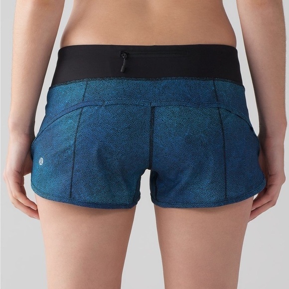 LULULEMON Speed Short (4-way Stretch 2.5") Super Natural Blue Multi - Picture 2 of 7